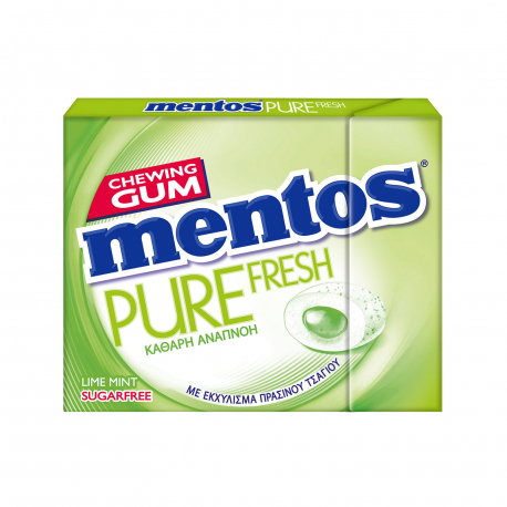 Mentos τσίχλες pure fresh lime mint & εκχύλισμα πράσινου τσαγιού (30g)