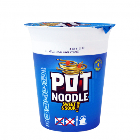 Pot noodle νουντλς sweet & sour - vegetarian, προϊόντα που μας ξεχωρίζουν (90g)