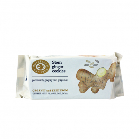Doves farm μπισκότα cookies stem ginger - βιολογικό, χωρίς γλουτένη, vegan, προϊόντα που μας ξεχωρίζουν (150g)