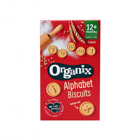 Organix μπισκότα παιδικά goodies alphabet - βιολογικό, προϊόντα που μας ξεχωρίζουν 12+ μηνών (5x25g)