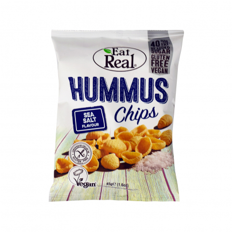 Eat real τσιπς χούμους hummus chips sea salt - χωρίς γλουτένη, vegan, προϊόντα που μας ξεχωρίζουν (45g)