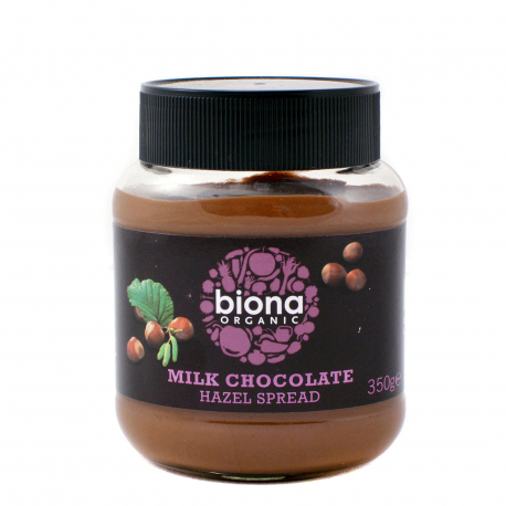 Biona προϊόν επάλειψης σοκολάτας γάλακτος με φουντούκι - βιολογικό, vegetarian, προϊόντα που μας ξεχωρίζουν (350g)