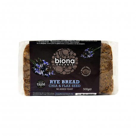 Biona ψωμί σικάλεως ολικής αλέσεως chia & flaxseed - βιολογικό, προϊόντα που μας ξεχωρίζουν (500g)