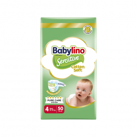 BABYLINO ΠΑΝΕΣ ΠΑΙΔΙΚΕΣ SENSITIVE COTTON SOFT NΟ 4 / 8 - 13G (50τεμ)