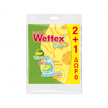 WETTEX ΠΑΝΑΚΙ ΚΑΘΑΡΙΣΜΟΥ ΝO 1 THE ORIGINAL 20,3Χ17,6ΕΚ (2+1)