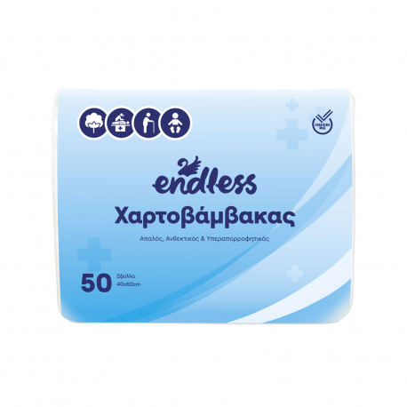 ENDLESS χαρτοβαμβακας 2ΦΥΛΛΟΣ, 40 Χ 60 ΕΚ (50τεμ)