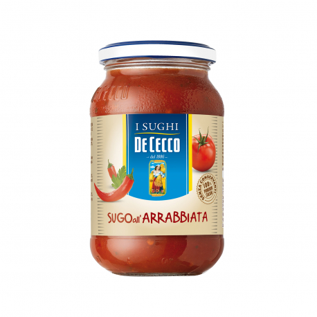 DE CECCO ΣΑΛΤΣΑ ΕΤΟΙΜΗ ΤΟΜΑΤΑΣ SUGO ALL'ARRABBIATA WITH HOT CHILLI PEPPER - Προϊόντα που μας ξεχωρίζουν (400g)