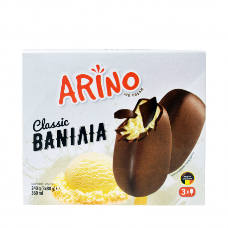 Arino παγωτό πολυσυσκευασία βανίλια - χαμηλή τιμή ξυλάκι (3x80g) (240g)