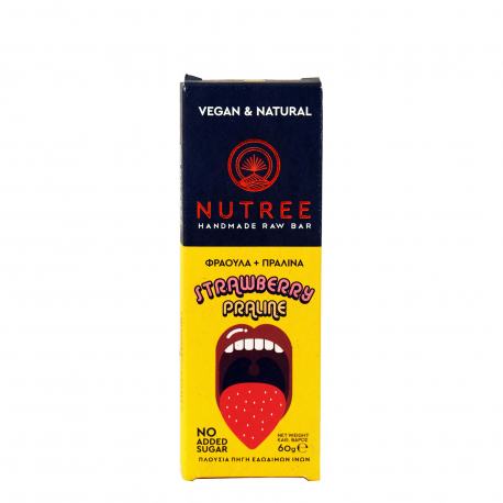 Nutree μπάρα ενέργειας φράουλα & πραλίνα - χωρίς γλουτένη, vegan (60g)