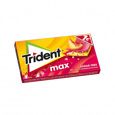 Trident τσίχλες max ροδάκινο/ καρπούζι (27g)