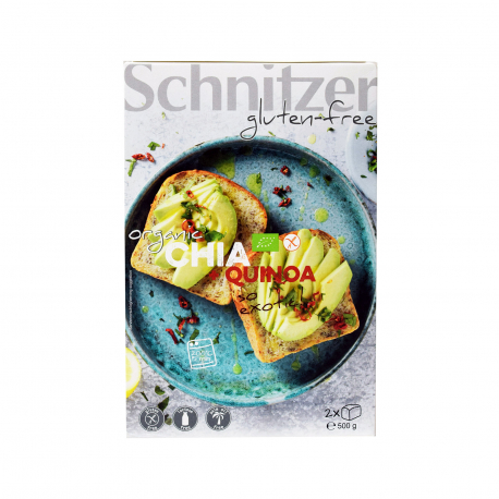 Schnitzer ψωμί από chia & κινόα - βιολογικό, χωρίς γλουτένη, χωρίς λακτόζη (500g)