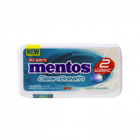 Mentos καραμέλες clean breath wintergreen (21g)