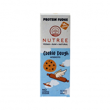Nutree σνακ πρωτεΐνης ωμό protein fudge cookie dough - βιολογικό, χωρίς γλουτένη, vegan, προϊόντα που μας ξεχωρίζουν (60g)