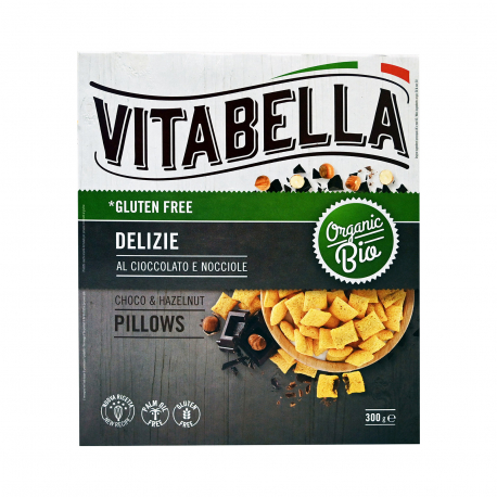 Vitabella δημητριακά pillows choco & hazelnuts - βιολογικό, χωρίς γλουτένη (300g)