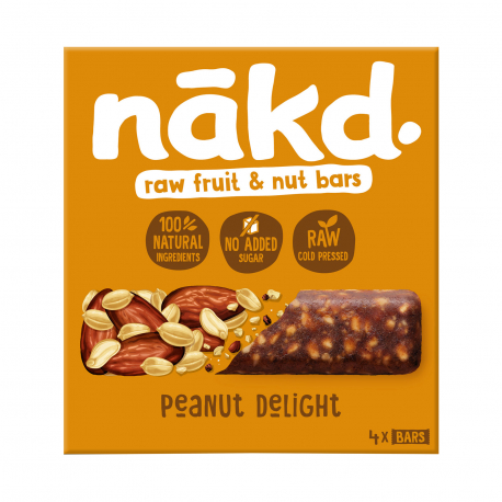 Nakd μπάρα φρούτων & ξηρών καρπών peanut delight - χωρίς γλουτένη (4x35g)