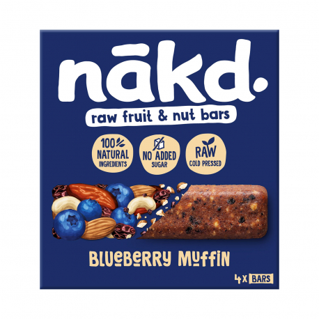 Nakd μπάρα φρούτων & ξηρών καρπών blueberry muffin - χωρίς γλουτένη (4x35g)