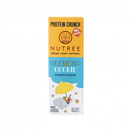 Nutree μπάρα πρωτεΐνης protein crunch lemon cookie - βιολογικό, χωρίς γλουτένη, vegan (60g)