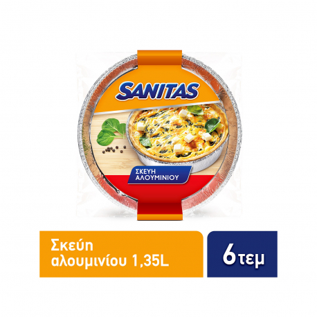 SANITAS ΣΚΕΥΟΣ ΑΛΟΥΜΙΝΙΟΥ ΜΙΑΣ ΧΡΗΣΕΩΣ 1,35 LT (6τεμ)