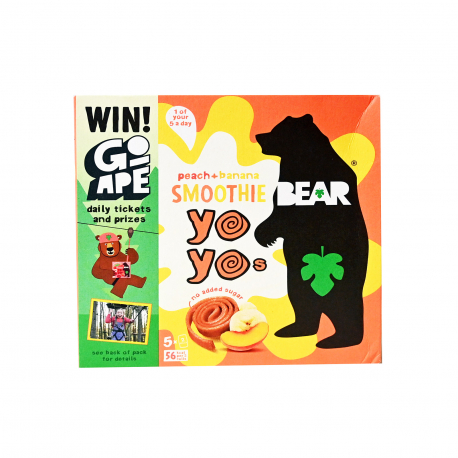 Bear σνακ παιδικό yoyo peach + banana smoothie - χωρίς γλουτένη, vegan (5x20g)