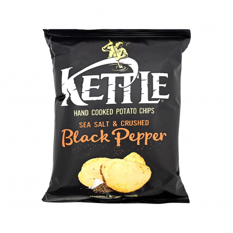 Kettle τσιπς πατατάκια sea salt & crushed black pepper - χωρίς γλουτένη, vegetarian, vegan (130g)