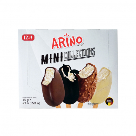 Arino παγωτό πολυσυσκευασία mini collections - χαμηλή τιμή ξυλάκι (12x35.6g) (427g)