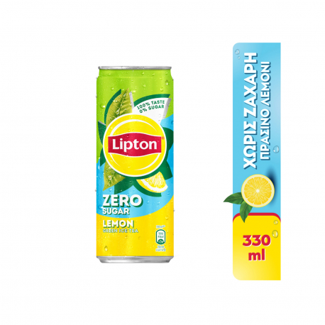 Lipton έτοιμο αφέψημα πράσινου τσαγιού ice tea - zero sugar lemon (330ml)