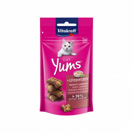 Vitakraft τροφή γάτας yums + liverwurst - προϊόντα που μας ξεχωρίζουν (40g)