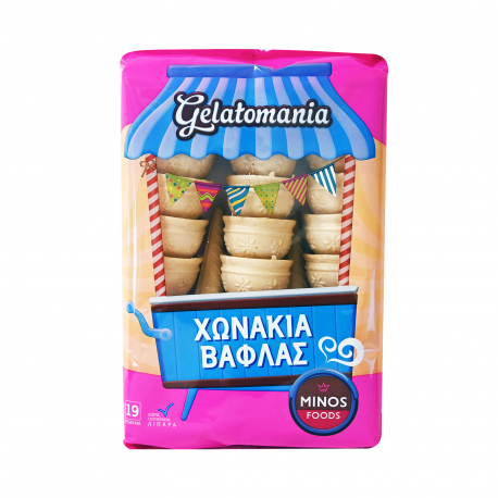 Minos foods χωνάκι βάφλα gelatomania (72g)