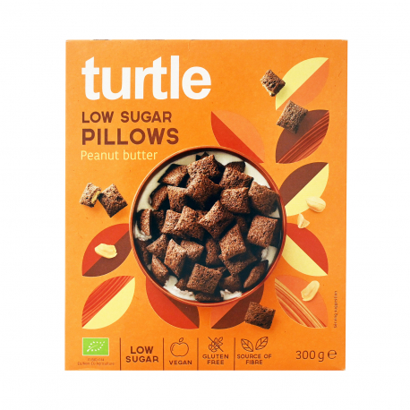 Turtle δημητριακά pillows peanut butter - βιολογικό, χωρίς γλουτένη, vegan (300g)