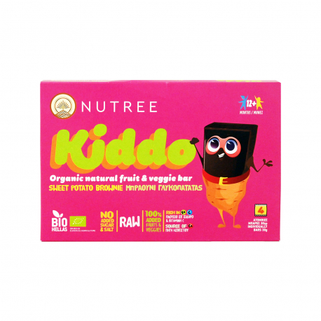 Nutree μπάρες παιδικές kiddo μπράουνι γλυκοπατάτας - βιολογικό, χωρίς γλουτένη 12+ μηνών (4x30g)