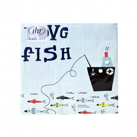 IHR χαρτοπετσέτες μεσαίες l953640 love fish 33X33εκ. 20 τεμάχια (115g)