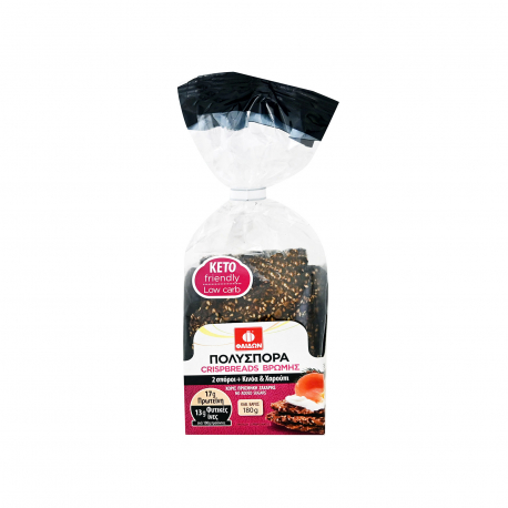 ΦΑΙΔΩΝ CRISPBREADS ΒΡΩΜΗΣ ΚΕΤΟ FRIENDLY ΚΙΝΟΑ - ΧΑΡΟΥΠΙ (180g)