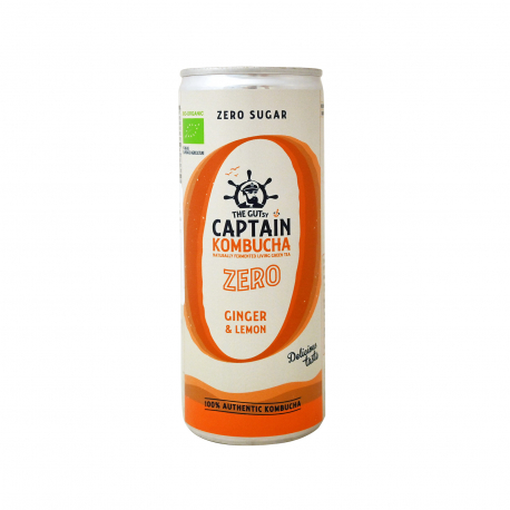 Captain kombucha αναψυκτικό zero ginger & lemon - βιολογικό, χωρίς γλουτένη (250ml)