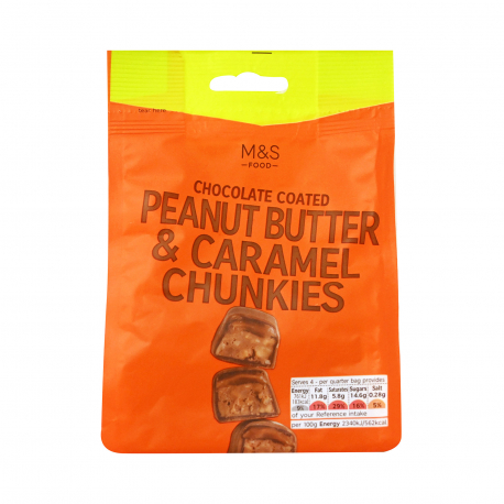 M&S food μπάρες peanut butter & caramel chunkies (130g)