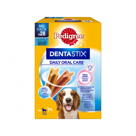 Pedigree τροφή σκύλου συμπληρωματική dentastix medium 10-25kg (4x180g)