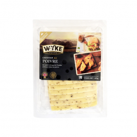 Wyke farms τυρί cheddar με μαύρο πιπέρι - προϊόντα που μας ξεχωρίζουν σε φέτες (160g)