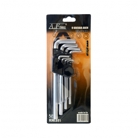 A.F TOOLS ΚΛΕΙΔΙΑ ΑΛΛΕΝ 1,5 - 10ΜΜ (9τεμ)