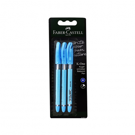 FABER CASTELL ΣΤΥΛΟ K-ONE ΜΠΛΕ (3τεμ)