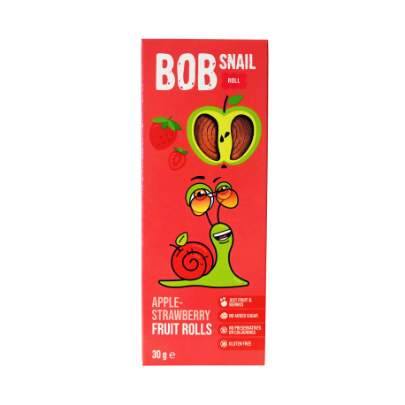 Bob snail φρουτολωρίδες fruti rolls apple - strawberry - χωρίς γλουτένη (30g)