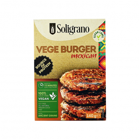 Soligrano φυτικό προϊόν vege burger mexican - vegan (140g)