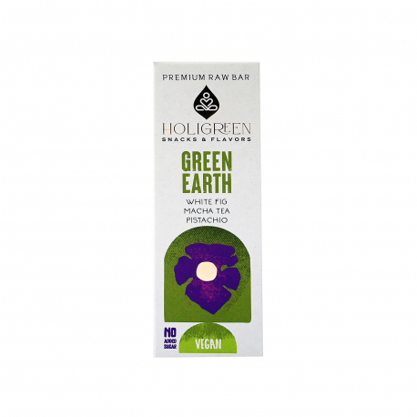 HOLIGREEN ΜΠΑΡΑ ΩΜΗ GREEN EARTH WHITE FIG, MATCHA TEA, PISTACHIO - Χωρίς γλουτένη,Vegan (60g)