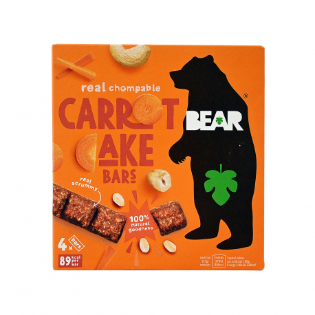 Bear μπάρα bars carrot cake - χωρίς γλουτένη, vegan (4x27g)
