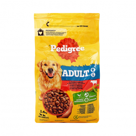 PEDIGREE ΤΡΟΦΗ ΣΚΥΛΟΥ ΞΗΡΑ ADULT ΜΟΣΧΑΡΙ - ΛΑΧΑΝΙΚΑ (1.4kg)