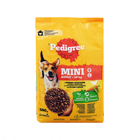 Pedigree τροφή σκύλου ξηρά adult mini πουλερικά (500g)