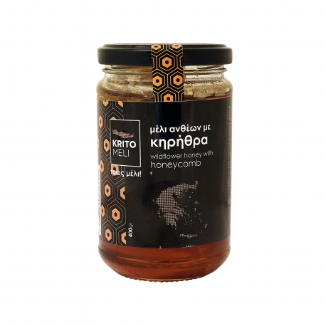 KRITOMELI ΜΕΛΙ ΑΝΘΕΩΝ ΜΕ ΚΗΡΗΘΡΑ (400g)