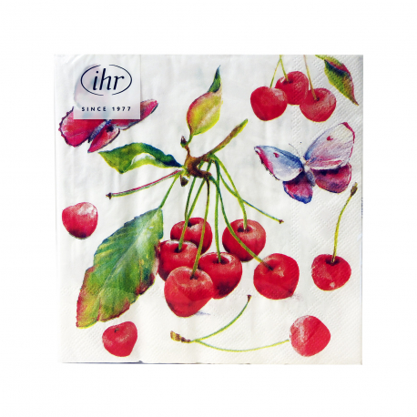 IHR ΧΑΡΤΟΠΕΤΣΕΤΕΣ ΜΕΣΑΙΕΣ L911400 CHERRY & BUTTERFLY 33 X33 ΕΚ, 20 ΤΕΜΑΧΙΑ (110g)