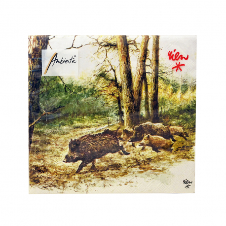 AMBIENTE ΧΑΡΤΟΠΕΤΣΕΤΕΣ ΜΕΣΑΙΕΣ 13311020 WILD BOARS - Προϊόντα που μας ξεχωρίζουν 33 X33 ΕΚ, 20 ΤΕΜΑΧΙΑ (116g)