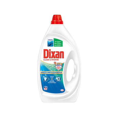 DIXAN ΥΓΡΟ ΑΠΟΡΡΥΠΑΝΤΙΚΟ ΠΛΥΝΤΗΡΙΟΥ ΡΟΥΧΩΝ GEL / CLEAN & HYGIENE 3,15 LT (70μεζ)