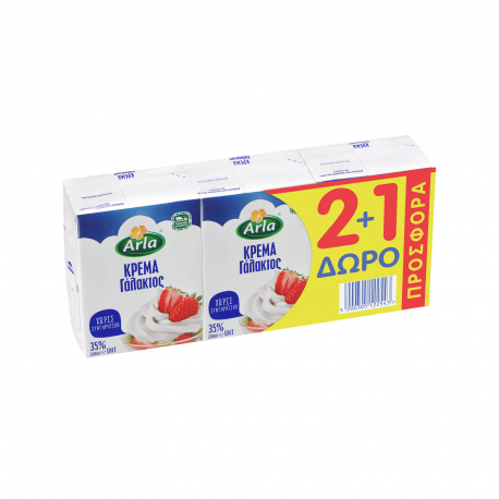 Arla κρέμα γάλακτος μακράς διάρκειας 35% λιπαρά (3x200ml) (2+1)