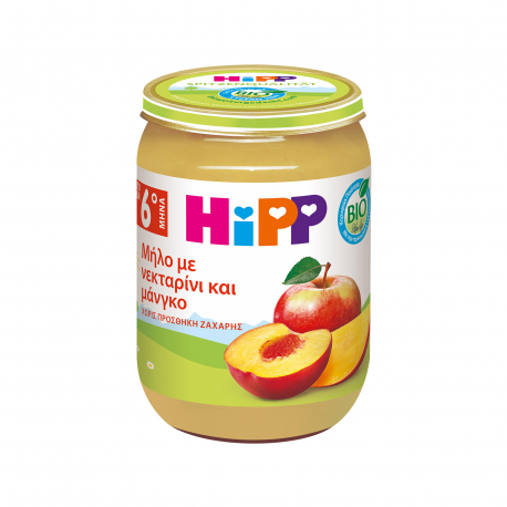 Hipp τροφή έτοιμη παιδική μήλο με νεκταρίνι & μάνγκο - βιολογικό 6+ μηνών (190g)